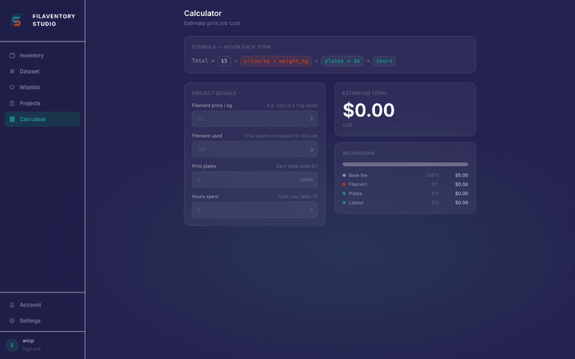 Filaventory screenshot 3
